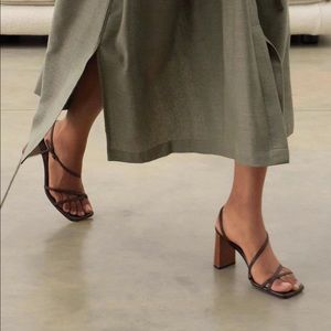 Dear Frances Perri Heel in Crocodile Stamped Coffee Color Size 40 IT